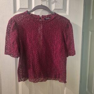 Tildon | Lace Top - Burgundy